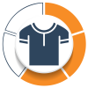 T-shirt icon representing Logic 360 Foundation clothing drive donations